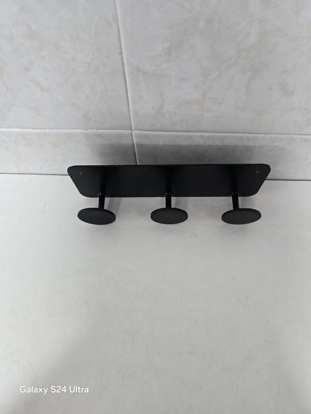Colgador de pared negro 2 4x 8 cm