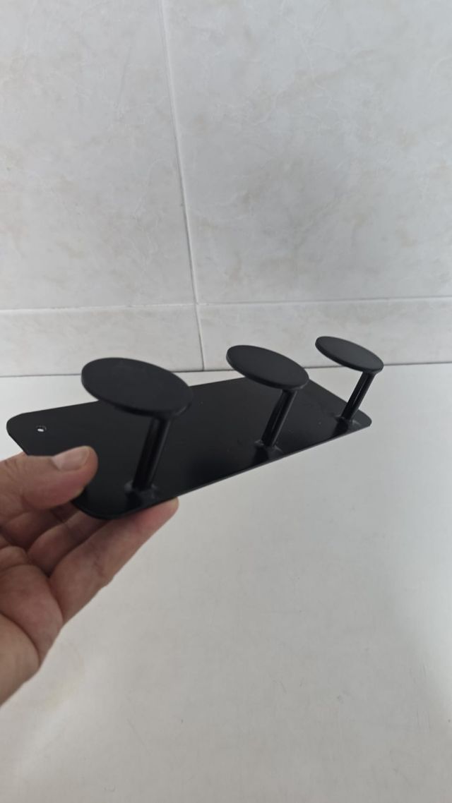 Colgador de pared negro 2 4x 8 cm