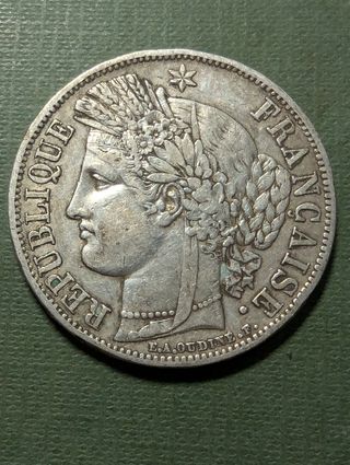 Francia 5 Francos Plata 1849 Ceres