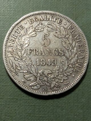 Francia 5 Francos Plata 1849 Ceres