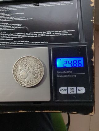 Francia 5 Francos Plata 1849 Ceres