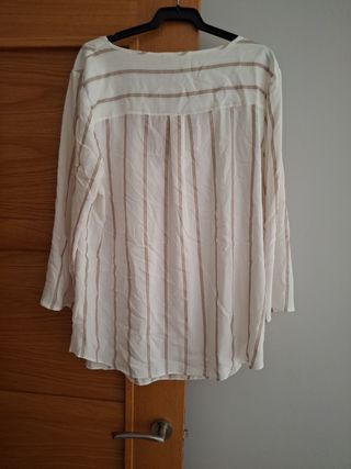 Blusa Springfield Talla 42 Rayas Beige