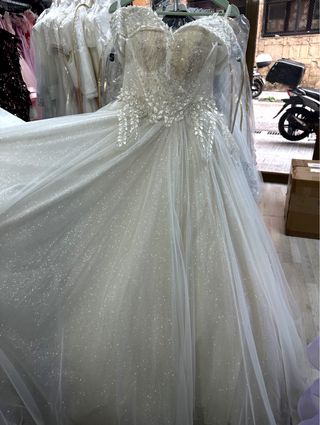 Vestido de Novia Blanco Brillante