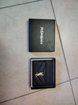 Porta carte YSL donna nero e oro