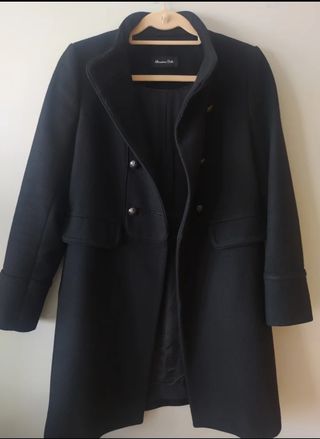Elegante cappotto taglio militare nero