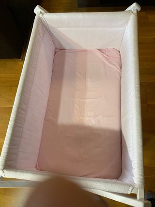 Minicuna para bebé de bebé rosa con estrellas