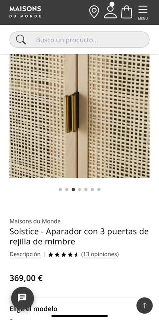 Aparadores Maison du Monde 2 puertas mimbre
