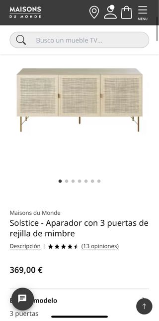 Aparadores Maison du Monde 2 puertas mimbre