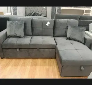 Sofá Cama Gris con Arcón