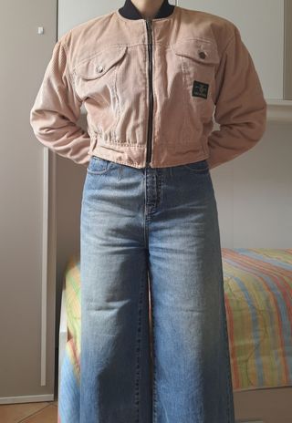 Bomber corto reversibile Vagabond rosa/nero