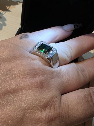 Anillo plata dé ley hombre esmeralda 