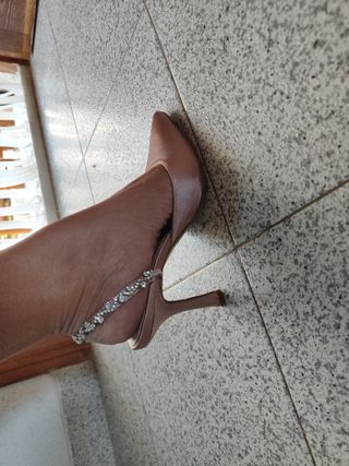 Zapatos Tulipano Talla 37 Rosa y Dorado
