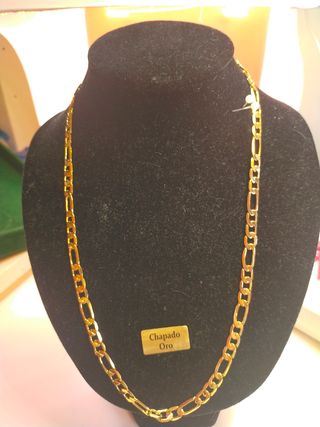 Cadena oro laminado de 24 kt para hombre eslabones