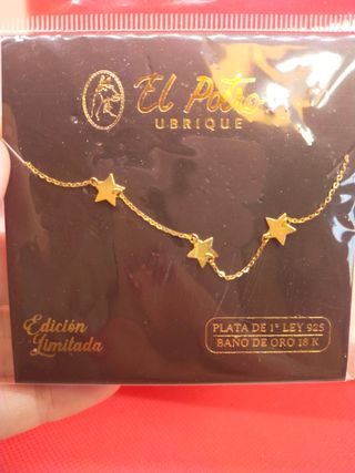 Collar y pulsera plata bañada en oro El Potro