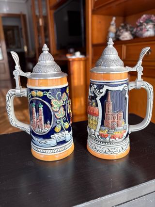 piccoli boccali da birra in ceramica