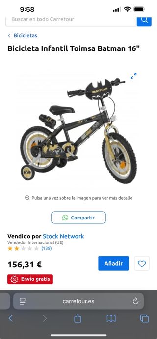 Bicicleta de Batman, de 16''.
