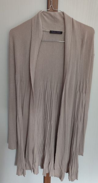 Cardigan lungo beige mezza stagione