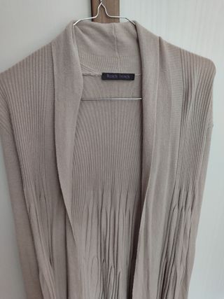 Cardigan lungo beige mezza stagione