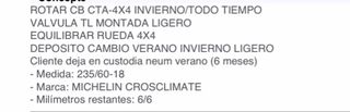 4 neumáticos michelin crosclimate 235/60-18 
inv