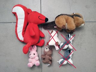 Lotto 4 peluche animali bosco