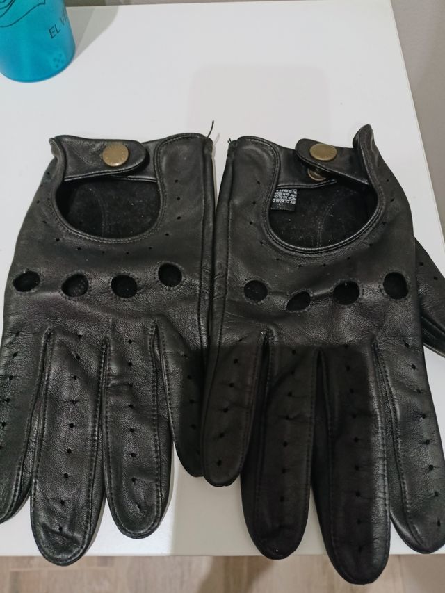 Guantes cuero moto custom