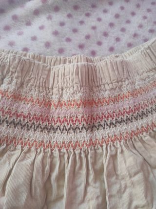 Falda Boboli beige con flores rosas