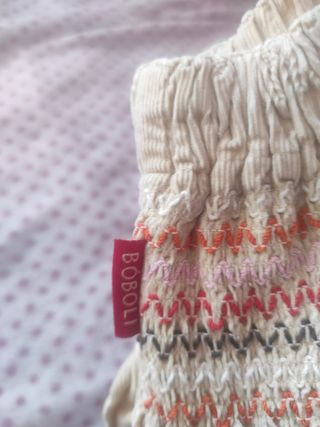 Falda Boboli beige con flores rosas