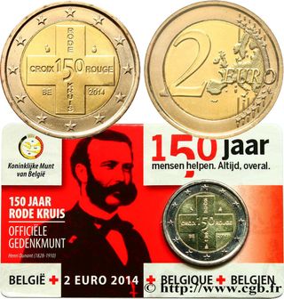 Bélgica 🇧🇪 2 euros 2014 - Cruz Roja