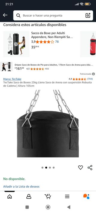 Saco de boxeo TecTake 105cm