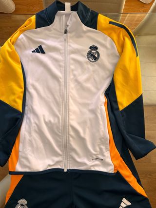 Chándal Real Madrid Adidas Blanco y Amarillo 