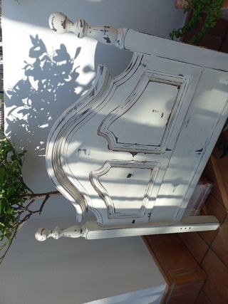 Cabecero Cama 90 CMS Shabby Chic,  Blanco crema.