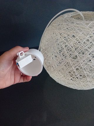 Lámpara colgante de bambú blanca 