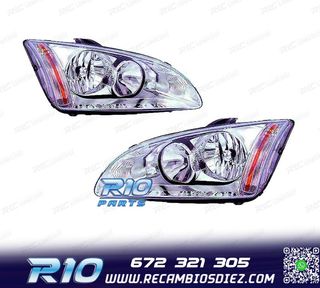 FAROS PARA FORD FOCUS II 04-08 FONDO CROMO
