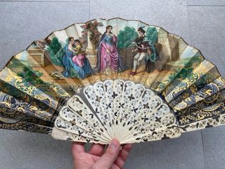 Abanico antiguo S.XIX pintado a mano
