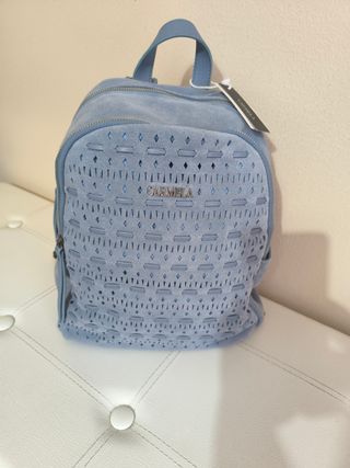 Mochila Piel CARMELA azul mujer