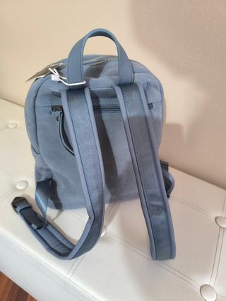 Mochila Piel CARMELA azul mujer