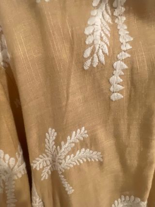 Zara Camisa Bordada Palmeras Beige XS