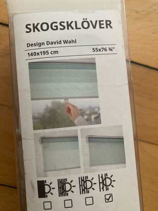 Estor SKOGSKLÖVER IKEA gris 140x195 cm. 