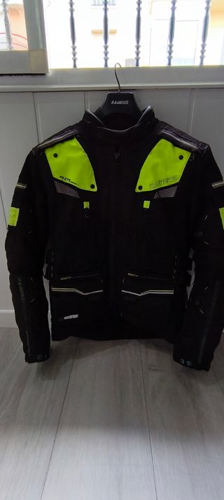 Chaqueta Moto RAINERS Trivor Negra/Flúor