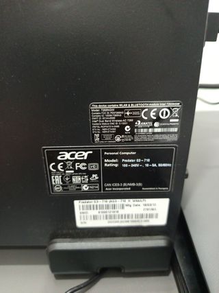 PC Acer Predator i5-7400 16GB RAM GTX1050 1TB HDD