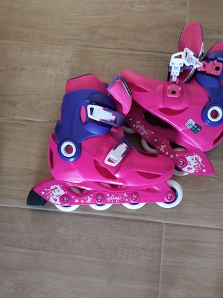 Patines Oxelo Play3 Rosas Talla 34-36, protección 