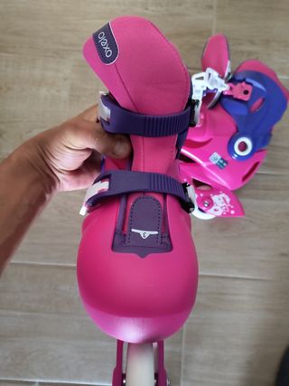 Patines Oxelo Play3 Rosas Talla 34-36, protección 