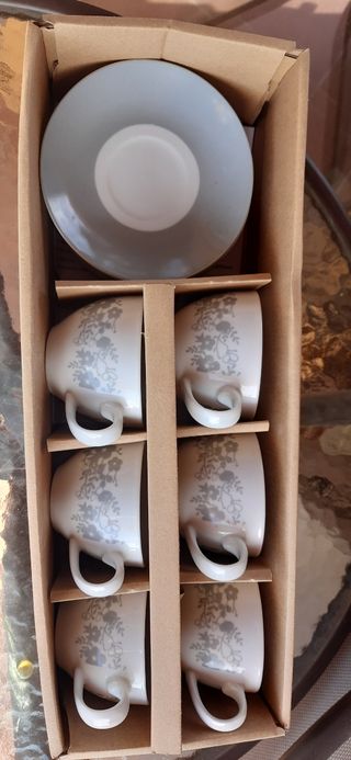 Tazas de café de cerámica con diseño floral