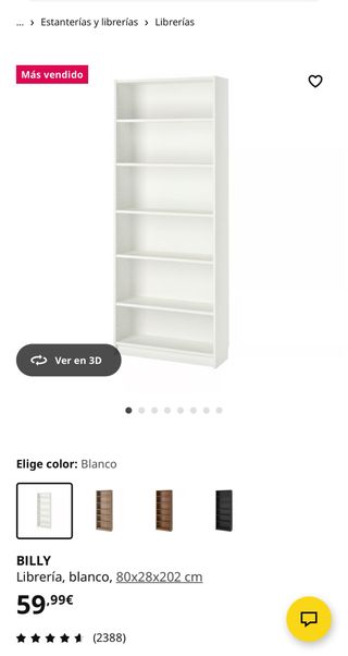 Estantería BILLY IKEA color blanco.
como nueva.