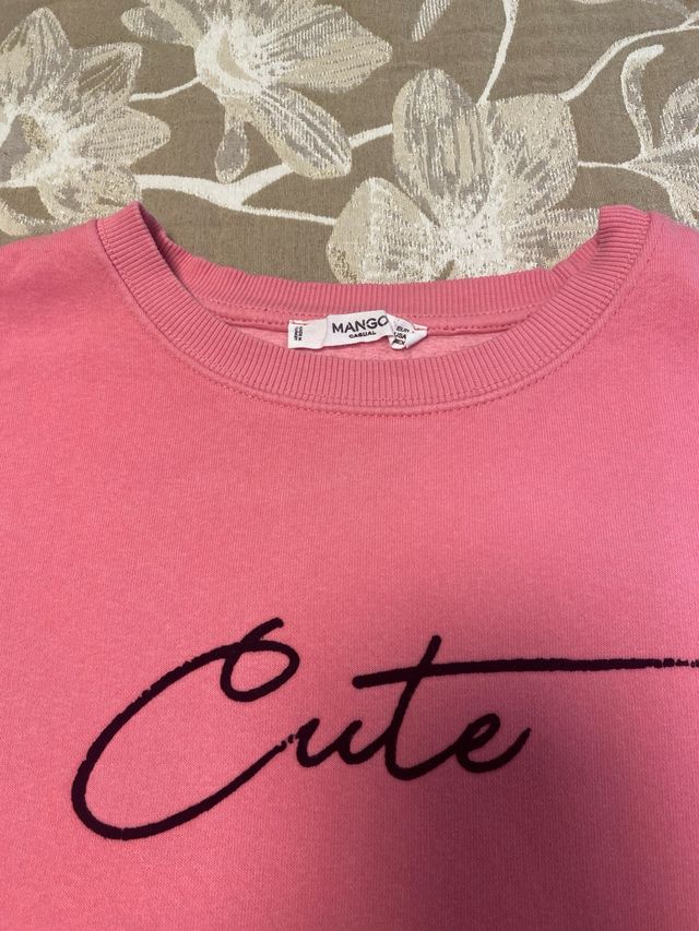 Sudadera rosa con texto Cute