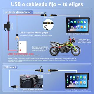 Pantalla 5" Moto Inalámbrica CarPlay Android Auto