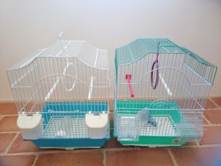 2 Jaulas para pájaros (blanca y verde)como nuevas