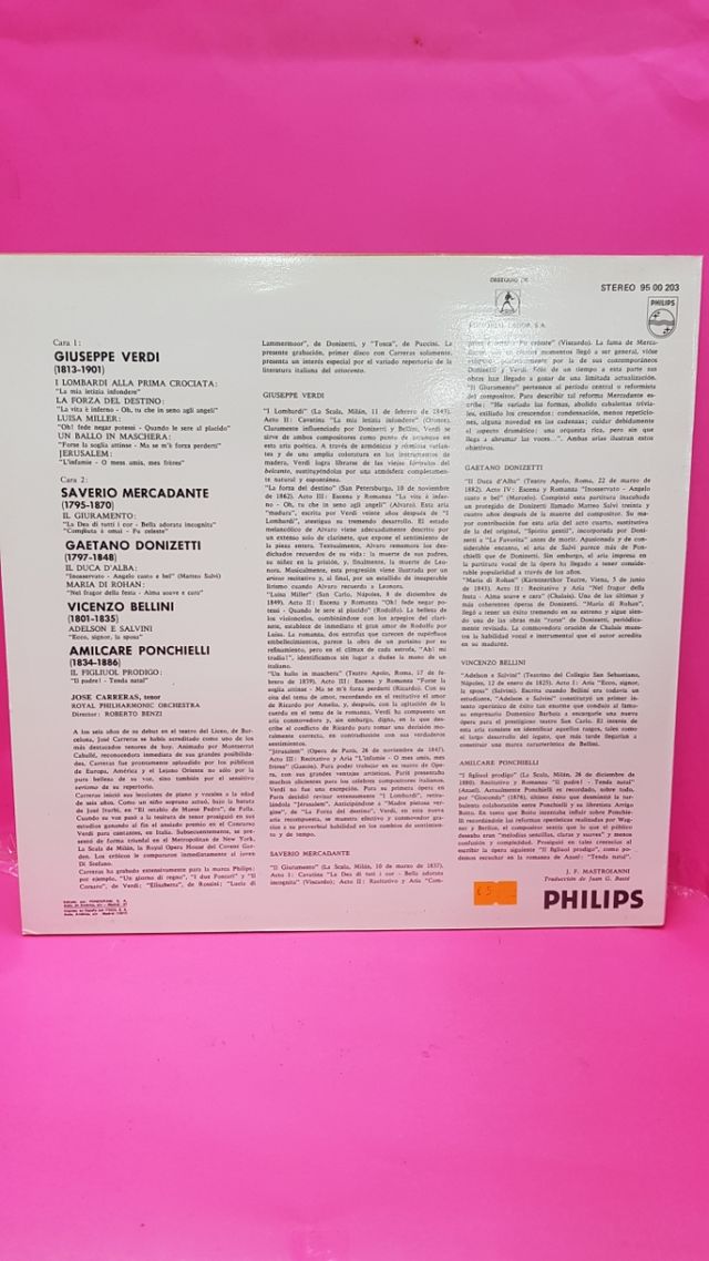 Vinilo Jose Carreras Canta Philips