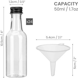 48 Bottigliette Vetro Mini Liquori Tapp Nero FD004