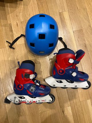 Patines T28 y Casco Azul Infantil
